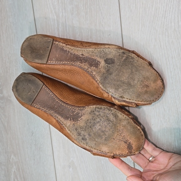 Tory Burch Womens Clines Logo Open Toe Flats Loafer Slip on shoes sz 10M - Picture 14 of 16